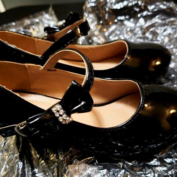 Little Girls Forever Link Mary Jane Pumps - Black Size 3 - Picture 5 of 6